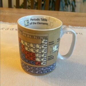 Science Mug with Periodic Table Design - Cream and Multicolor